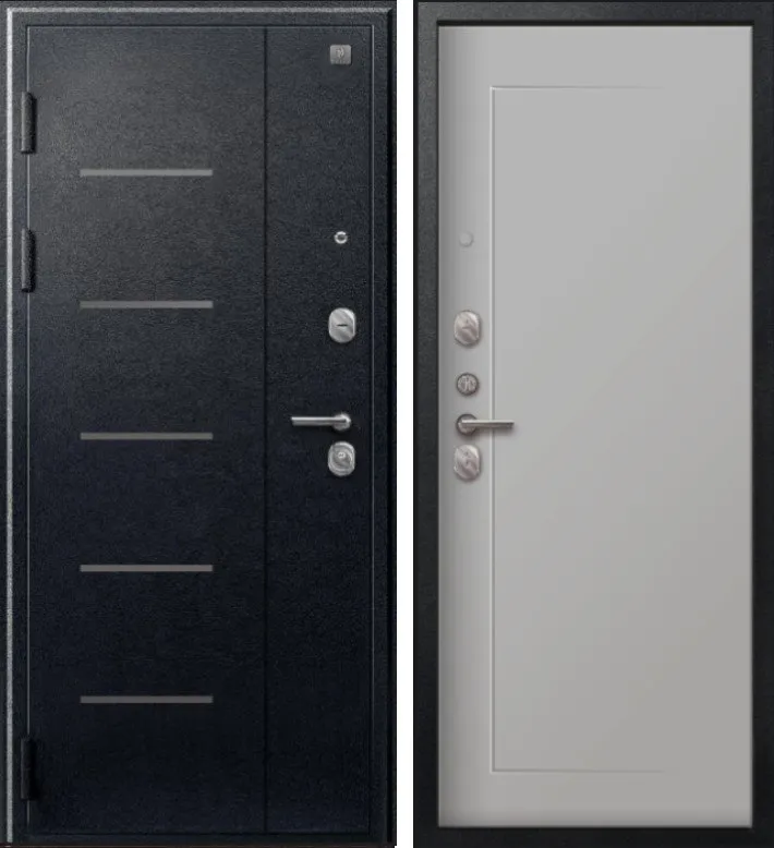 Фото Дверь V-03 Черный муар - Кашемир сильвер DIS007341